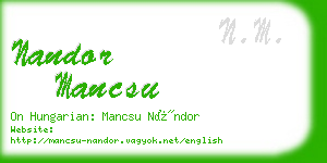 nandor mancsu business card